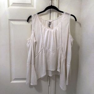American Rag Off White Cold Shoulder Top M